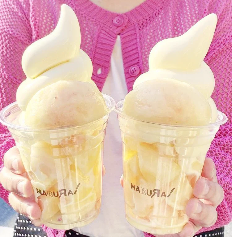 桃を堪能できるソフトクリーム！@愛知県刈谷市。