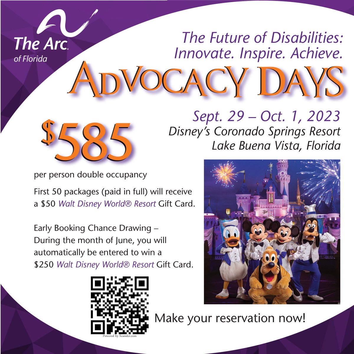 If you make your reservation for our 1st Annual Advocacy Days during the month of June, you will automatically be entered to win a $250 Walt Disney World® Resort Gift Card. How cool! #AdvocacyDays #Disney #AchieveWithUs