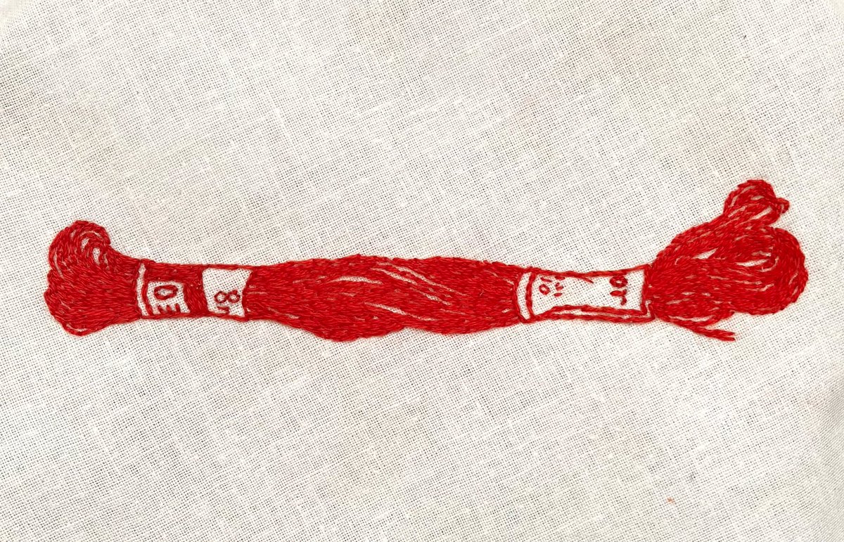 Red thread in red thread apart from the one I was looking at was actually yellow 🌼