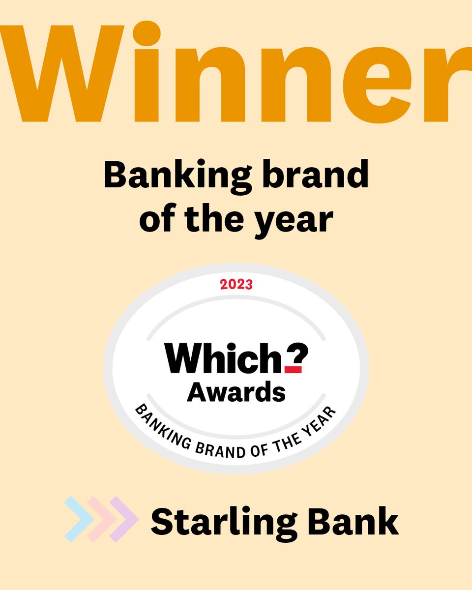 📢 The Which? Banking Brand of the Year Award goes to… <a href="/StarlingBank/">Starling</a> 🏆 

Starling Bank achieved one of the highest customer scores we've ever awarded in this category. It also continues to be one of the cheapest banks for both spending abroad and overdrafts. 

#WhichAwards2023