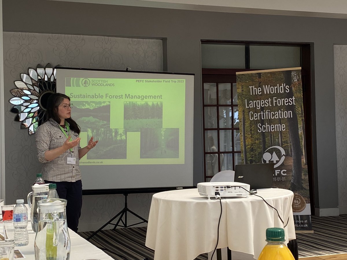 PEFC_UK's tweet photo. Megan from Scottish Woodlands kicks us off on our field trip #PEFCLockerbie https://t.co/zTeVttwszH