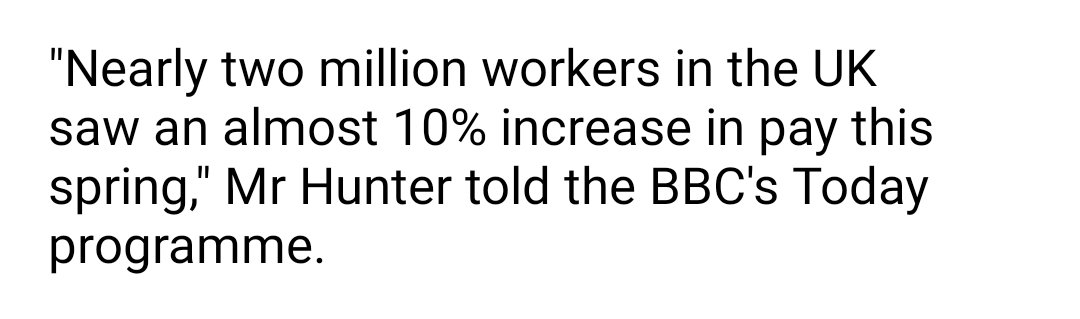 @BBC_HaveYourSay 
On the BBC News website, you say that [2 million workers have seen a 10% pay rise].
1. WHO??????
2. Why should lower paid workers now suffer further hardship from increasing interest rates?