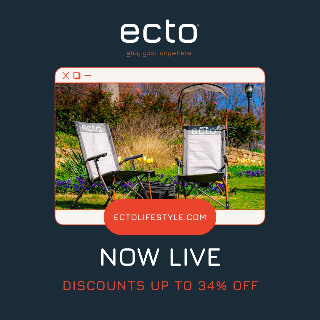 EctoLifestyle's tweet image. The moment you&apos;ve been waiting for is here... We are now LIVE! 🎉

Head over to ectolifestyle.com and get the ecto Cooling Chair and Cooling TOPR up to 34% off while you can! 🏃‍♂️

#Ecto #Camping #CampingChair #Outdoors #Nature #Travel #Explore
