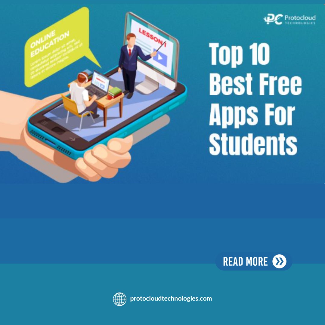 Student life made easier! Check out our blog featuring the top 10 best free apps for students. 

Read more: protocloudtechnologies.com/free-app-for-s…

#studentlife #freeapps #academictools #productivityboost #studyaids #top10apps #aceyourstudies