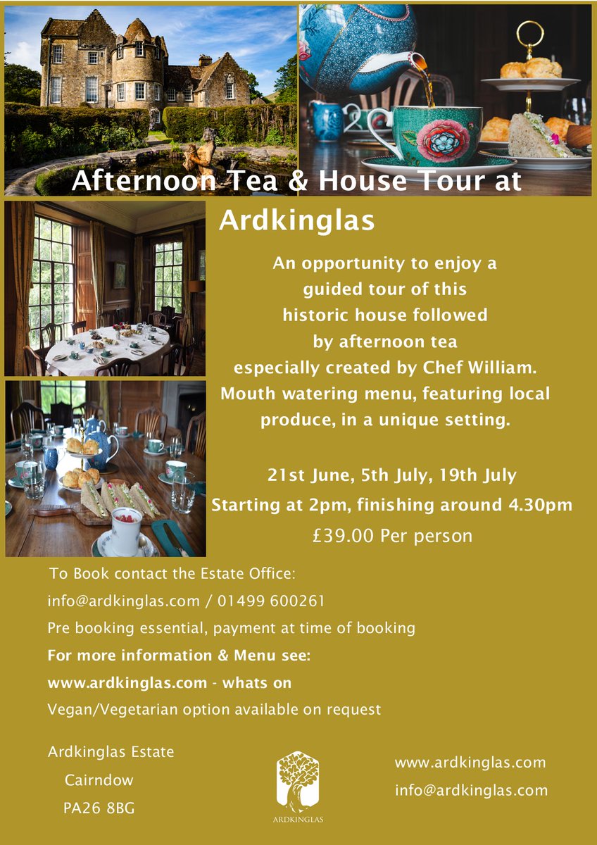 Afternoon Tea &amp; House Tour at Ardkinglas Estate.  

<a href="/wildaboutargyll/">Wild About Argyll | Scotland’s Adventure Coast</a>   @GoRuralScotland