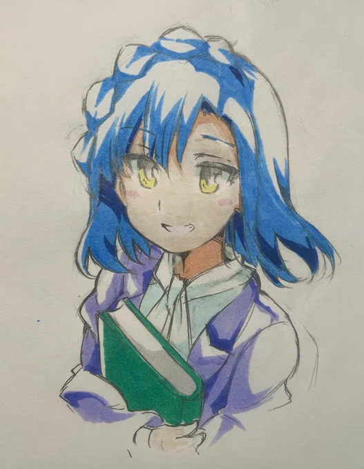 【朗報】七尾百合子さん、アナログで描いても美少女