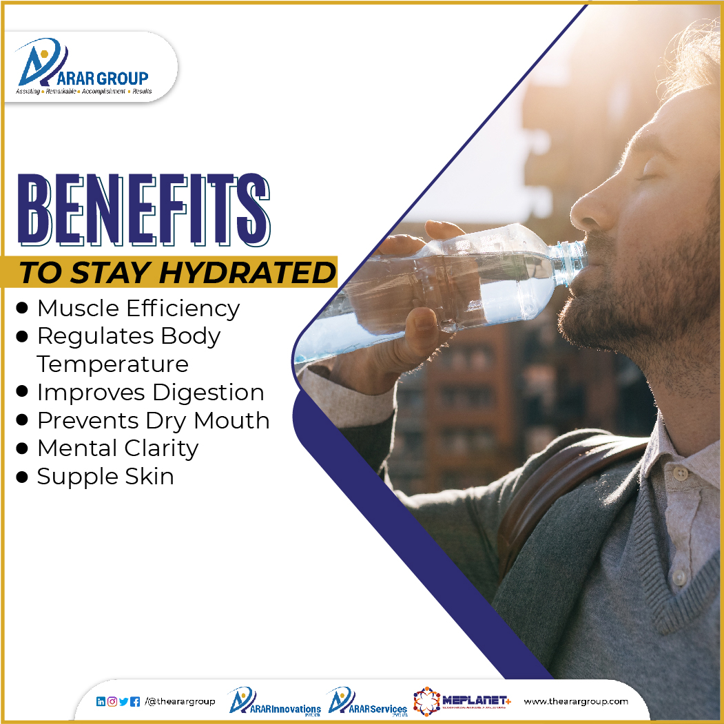 Researchers, doctors, and public health experts urge people during the summer to drink plenty of water as much as possible.

#ArarGroup #ArarServices #ArarInnovation #MEPLANET+ #healthyskin #antioxidant #skinlove #lacticacid #dryskin #hydrate #hydratedskin #drinkingwater