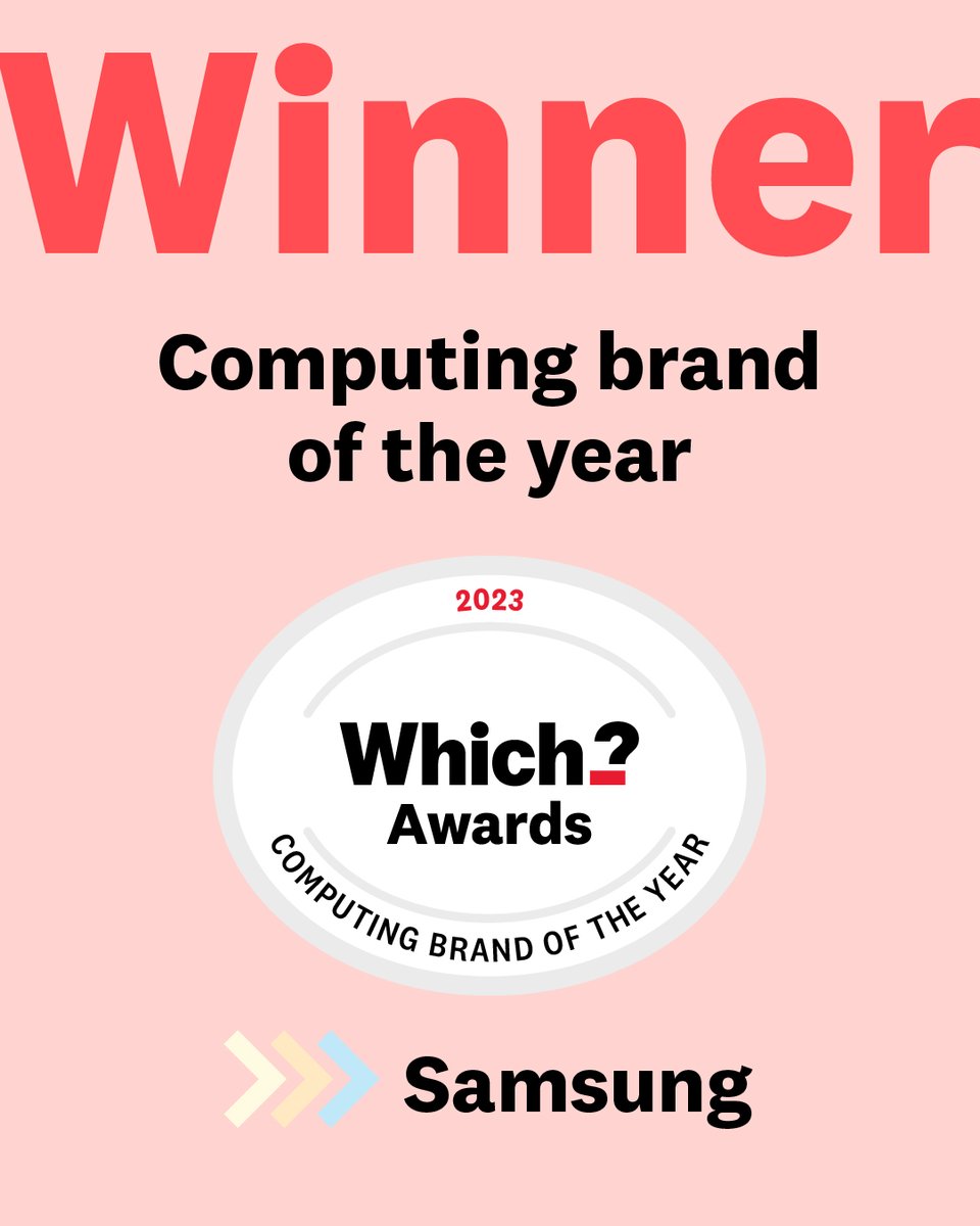📢 The Which? Computing Brand of the Year Award goes to ... @SamsungUK🏆  

Samsung offers value for money plus great battery life, vibrant screens and speedy performance, three of the most important factors to consider when buying a laptop.

#WhichAwards2023
