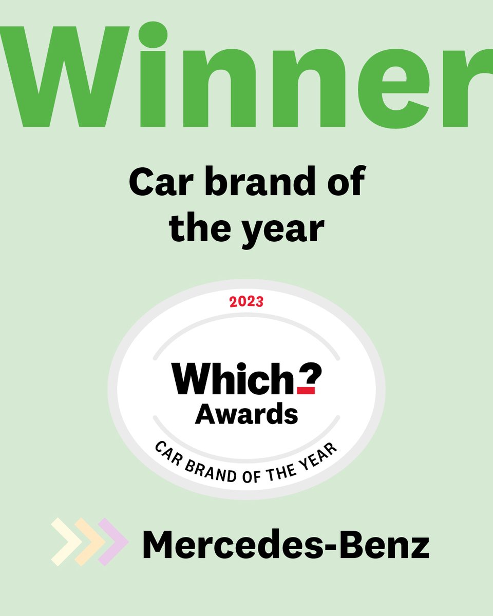 📢 The Which? Car Brand of the Year Award goes to...@MercedesBenzUK🏆

Based on owner feedback in the latest Which? car survey, Mercedes was crowned most reliable EV manufacturer. Electric cars aside, Mercedes has no less than ten Best Buy ratings.

#WhichAwards2023