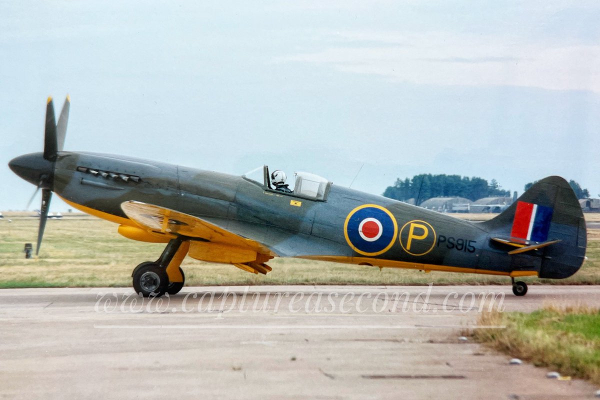 @RAFBBMF Spitfire PS915, RAF Leuchars, mid 1990s. #spitfire #royalairforce #raf #military #mil #militarylife #aircraft #aeroplane #noordinaryjob #aviation #avgeek #captureasecond
