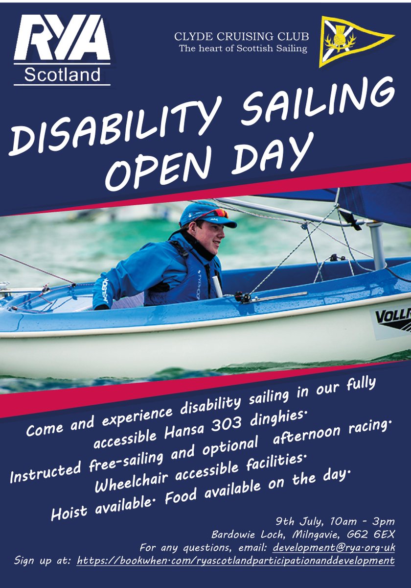 Spinal Injuries Scot (@sisonlineorg) on Twitter photo Our friends <a href="/RYAScotland/">RYA Scotland</a> and Clyde Cruising Club are hosting a Disability Sailing Open Day.
9th July - Bardowie Loch, Milngavie
Book you free tickets now!
bookwhen.com/ryascotlandpar… Our friends <a href="/RYAScotland/">RYA Scotland</a> and Clyde Cruising Club are hosting a Disability Sailing Open Day.
9th July - Bardowie Loch, Milngavie
Book you free tickets now!
bookwhen.com/ryascotlandpar…