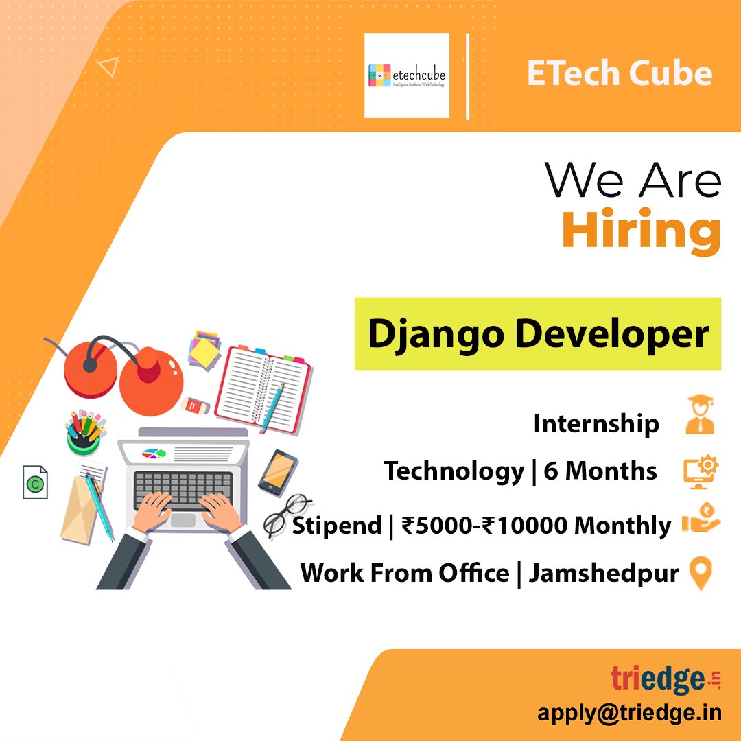 Triedge_in's tweet image. Etech Cubs is hiring interns for Django Developer role.
Interested candidates may send their resumes at apply@triedge.in.
#hiring #djangodeveloper #internship #triedge