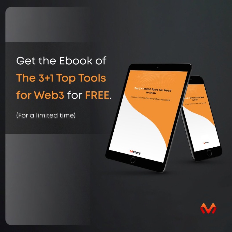 metary_official's tweet photo. ⚠️Listen up - We are looking for 150 individuals who want to get the FREE ebook "Top 3+1 Tools for Web3". 🎁

👉LINK: https://t.co/832zM0cFnH

*Limited time offer*