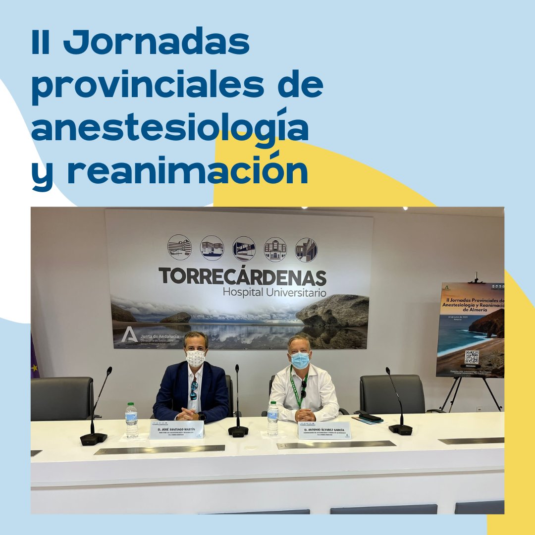 Hospital Universitario Torrecárdenas (@torrecardenashu) on Twitter photo 💼 Acogemos las II Jornadas provinciales de Anestesiología y Reanimación. Un encuentro para analizar la calidad de la asistencia y la seguridad del paciente.
➡️ + info: 🔗 cutt.ly/Xwrr8jjx
📍 <a href="/almeriajunta/">AlmeríaJunta</a> <a href="/saludand/">Consejería de Salud y Consumo</a> @AnestesiaTorrecardenas <a href="/HUniv_Poniente/">Hospital Universitario Poniente</a> <a href="/AgsnaAlmeria/">Área Gestión Sanitaria Norte Almería</a> 💼 Acogemos las II Jornadas provinciales de Anestesiología y Reanimación. Un encuentro para analizar la calidad de la asistencia y la seguridad del paciente.
➡️ + info: 🔗 cutt.ly/Xwrr8jjx
📍 <a href="/almeriajunta/">AlmeríaJunta</a> <a href="/saludand/">Consejería de Salud y Consumo</a> @AnestesiaTorrecardenas <a href="/HUniv_Poniente/">Hospital Universitario Poniente</a> <a href="/AgsnaAlmeria/">Área Gestión Sanitaria Norte Almería</a>