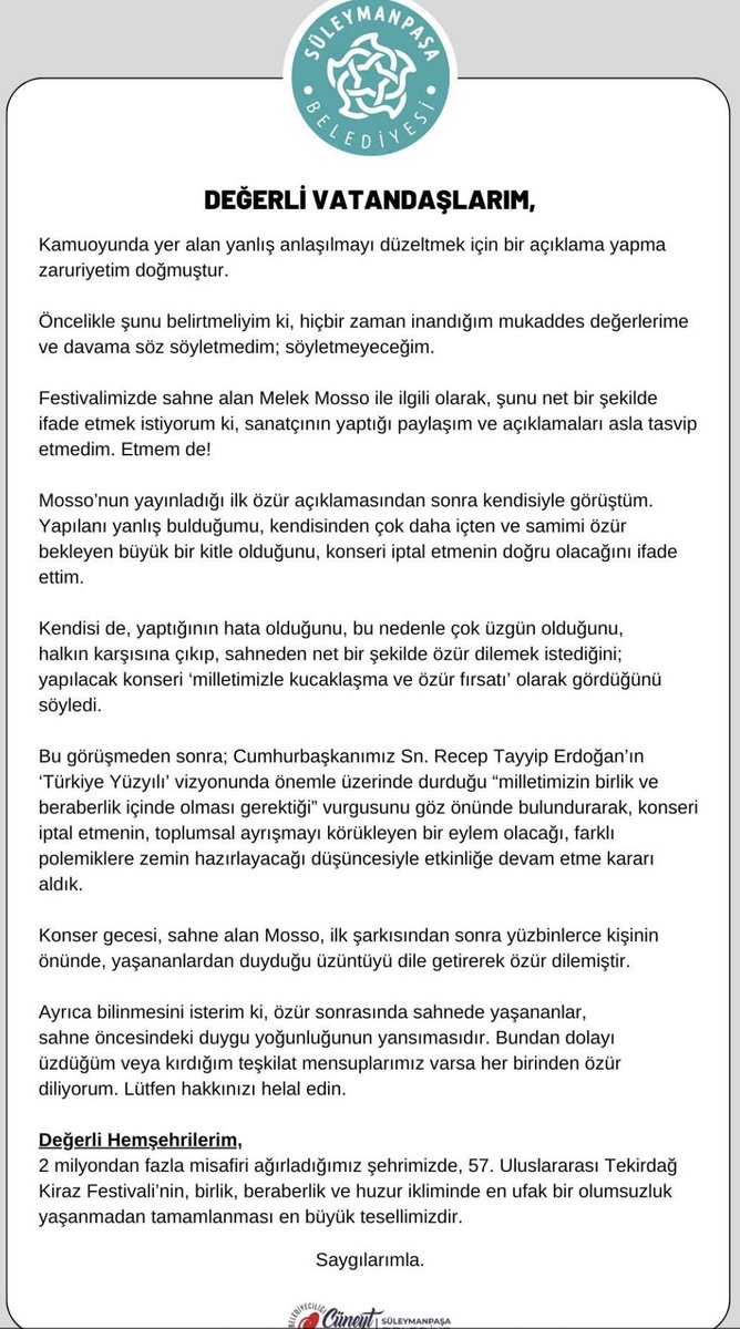 ÖZÜR YETMEZ, 
DERHAL İSTİFA❗️

Not: Toplumsal barışı dinamitleyen AK Parti seçmeni değil, her fırsatta bu kitleyi hem söz hem fiilleriye aşağılayan, onları hakir gören, yokmuş gibi sayan  sözde sanat ❗️camiasıdır.

#CueneytYuekselKovulsun #istifaEtCüneytYüksel