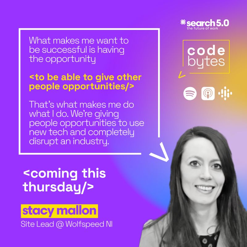 Search5point0's tweet image. This Thursday on #CodeBytes, Stephen will be joined by Stacy Mallon, Site Lead at @Wolfspeed 🚀

Tune in to gain valuable knowledge from Stacy&apos;s experiences and learn how to navigate the dynamic world of #softwareengineering and #codedevelopment. 📈