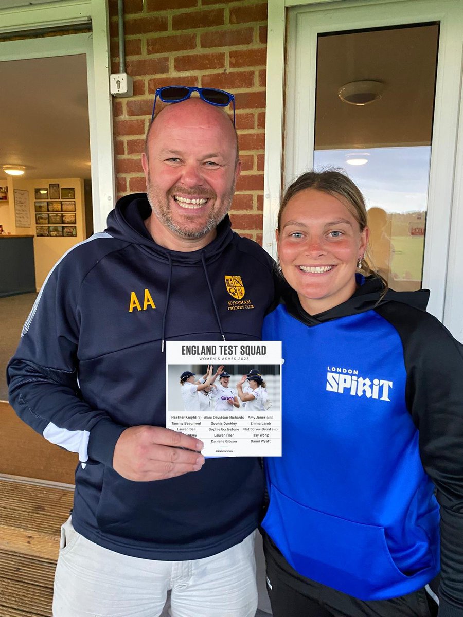 Eynsham Cricket Club (@eynshamcc) on Twitter photo Congratulations to friend of the club <a href="/Dani_Gibson01/">Danielle Gibson</a> on your ashes call-up! Go well! 🏏🏏🏏 Congratulations to friend of the club <a href="/Dani_Gibson01/">Danielle Gibson</a> on your ashes call-up! Go well! 🏏🏏🏏
