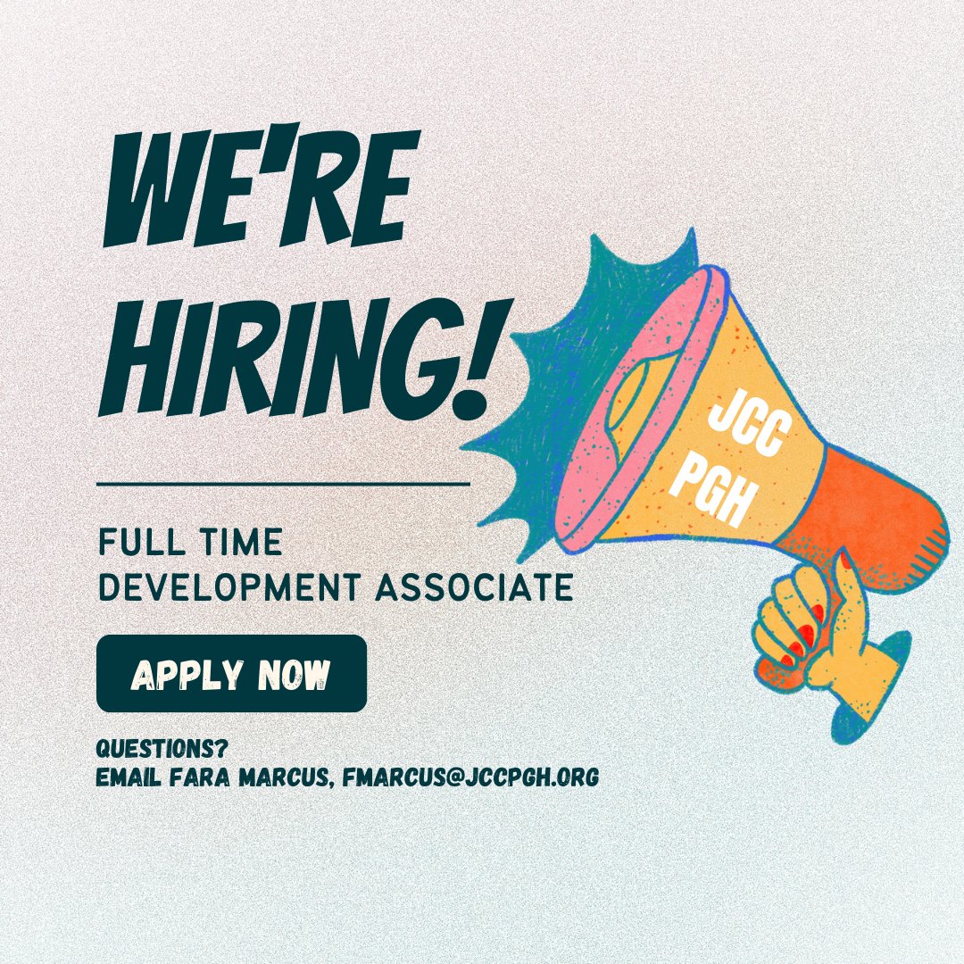 Are you looking for a new opportunity to use your creativity to plan fundraising events in Pittsburgh and raise money to give back to the community?
Look no further, the JCC of Greater Pittsburgh is looking for a full-time Development Associate linkedin.com/jobs/view/3630…