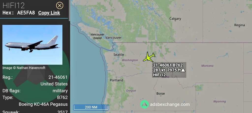 FMilcoms's tweet photo. HIFI 11 #AE63B3
HIFI 12 #AE5FA8
as #HIFI 11 flt departed KSKA.
#SHREG? 11 flt is airborne. https://t.co/ta5x1RGfsQ
