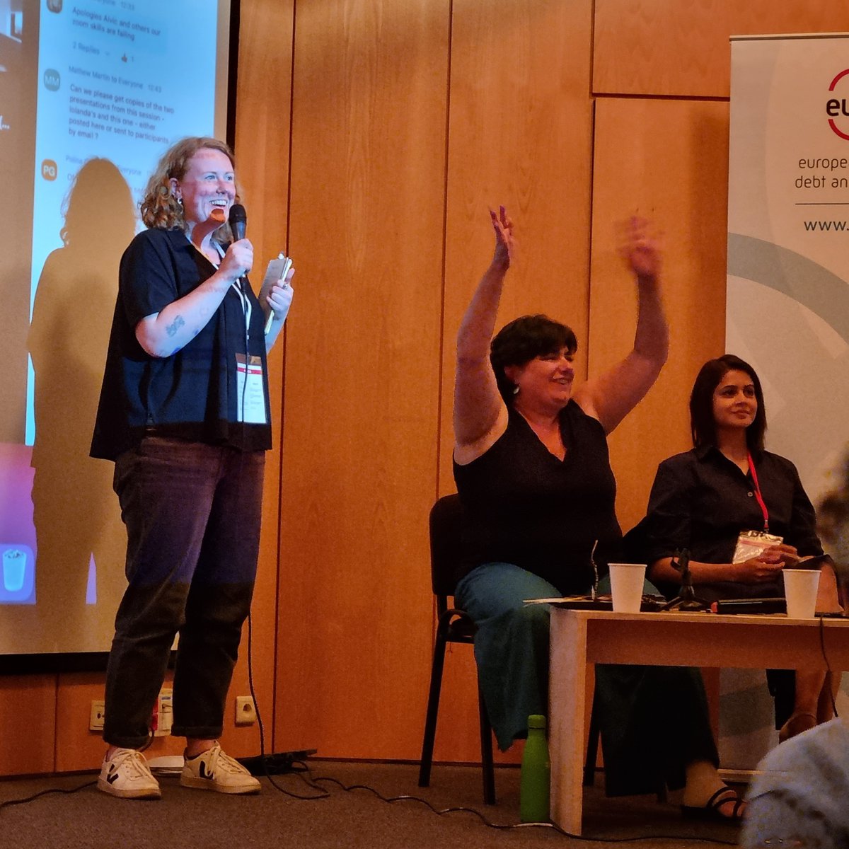 Countries in debt are seeing their whole national climate policy frameworks dictated by the IMF - our <a href="/tess_woolfenden/">Tess Woolfenden</a> introducing <a href="/eurodad/">Eurodad</a> policy forum discussions on how we strategise to win #debt #climate justice