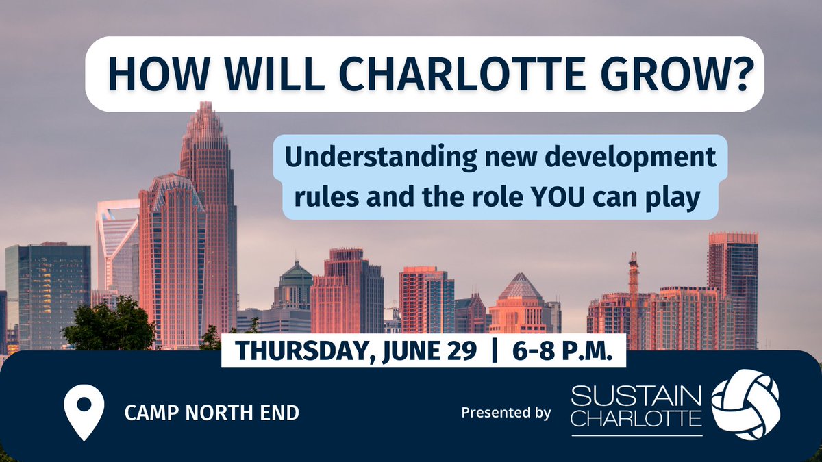 Sustain_CLT's tweet photo. 🗓️Join us on June 29th to learn about the projects and development areas that the newly implemented Unified Development Ordinance (UDO) covers and how this will impact YOU.
👉RSVP: https://t.co/mWAttq017k
#cltdevelopment #cityplanning #cltrealestate #charlottenc https://t.co/rKUooSUger