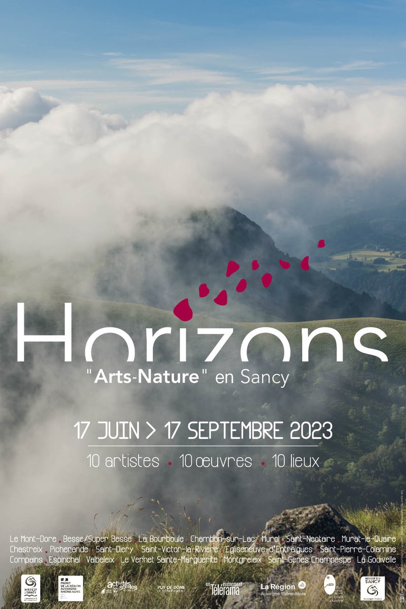 Êtes-vous prêts à vivre la 17e édition Horizons "Arts-Nature" en Sancy ? 🤩 
10 œuvres d'art contemporain, 10 sites à découvrir, du 17 juin au 17 septembre 2023 🌟   
Plus d'informations ici : horizons-sancy.com  

#nature #landart #artcontemporain #sancy #art #massifdusancy