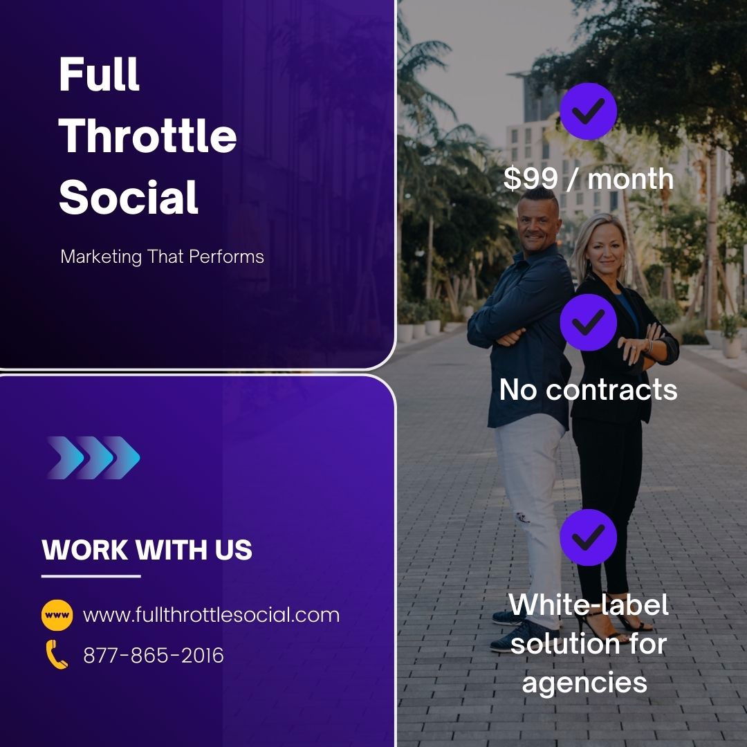 From optimizing your content to harnessing the power of hashtags, our team at Full Throttle Social will help you attract, engage, and convert your target audience. Visit our website to book a FREE discovery call, today!