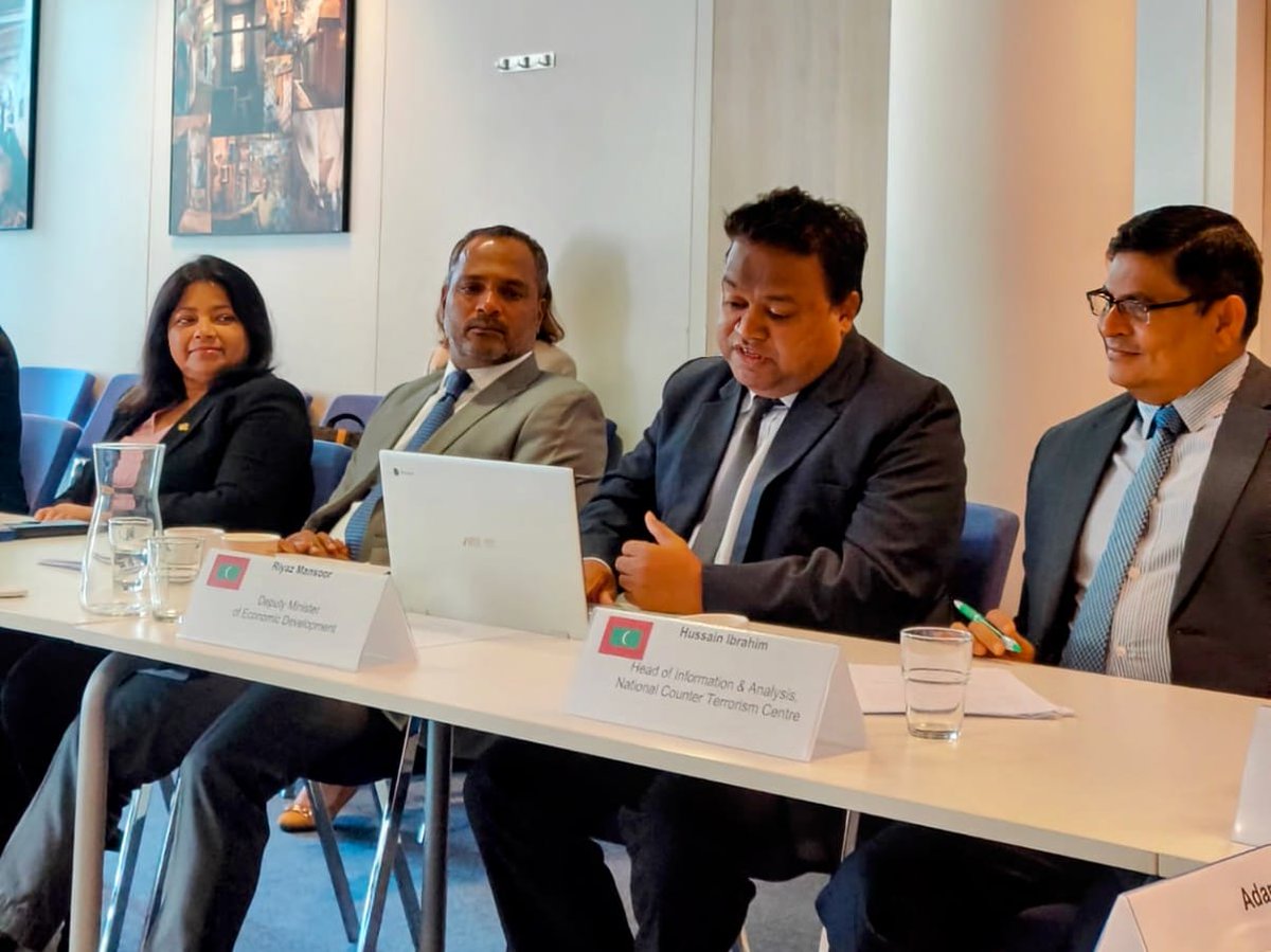 MoEDmv's tweet photo. As part of the Senior Officials Meeting MV-EU in Brussels led by @MoFAmv, DM @RiyazMansoor discussed trade with the EU, including freeing fishery export tariffs to EU &amp; access to finance issues for businesses.

@MDVinBelgium @MoFMRAmv
@FishermensUnion @MspeaMv @ipnlfmaldives https://t.co/hdicLQhljG