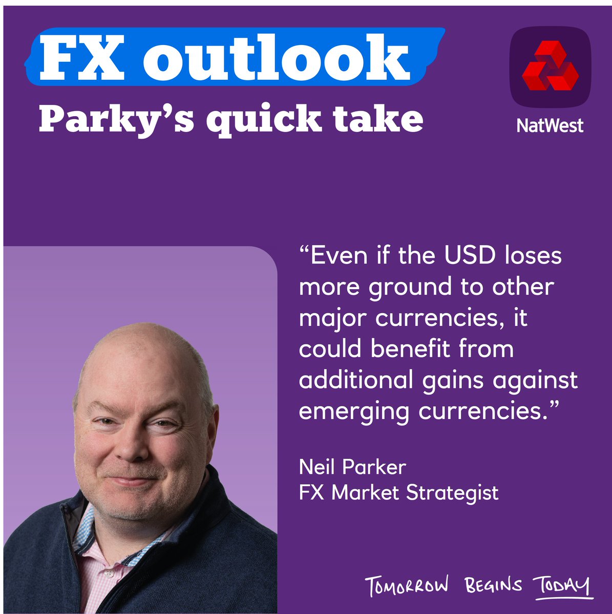 NatWest_CI's tweet photo. Fed and European Central Bank meetings in focus this week, as the economic picture remains challenging. Neil Parker comments on #currencies and #FXMarkets for this week.