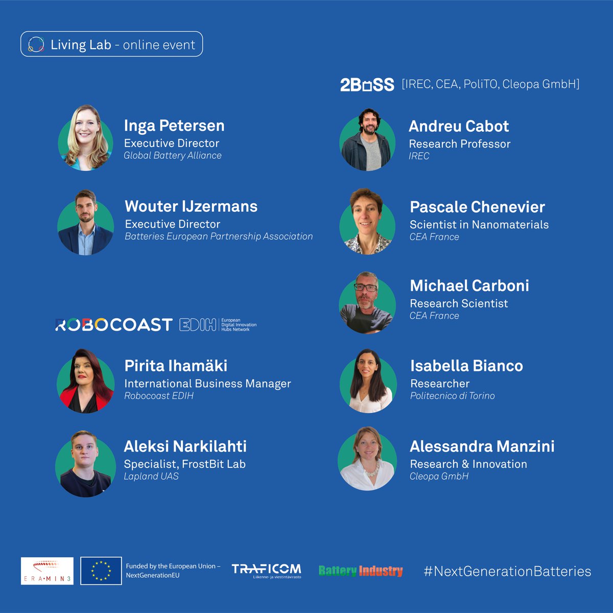 2BoSSProject's tweet photo. We have a date this Thursday! Our #SSB23 event will cover topics like #materialsresearch, #innovation💡, #sustainable #valuechains and production, #recycling ♻️, international collaboration 🌎 , the #battery passport, and funding opportunities 💶, among others. https://t.co/s0zVyrOtI5
