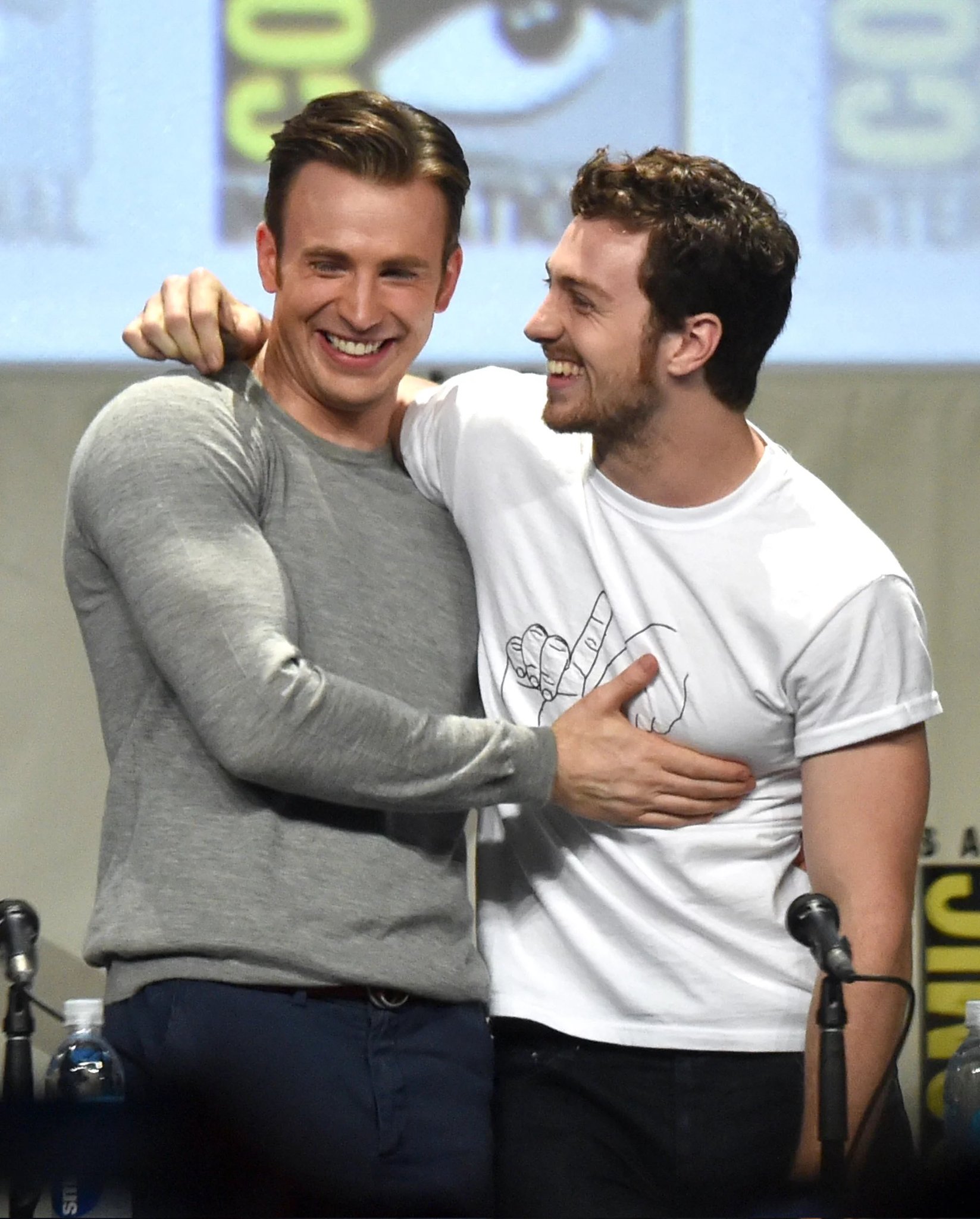 Happy birthday to chris evans and aaron taylor johnson aka the prettiest gorgeous man <33 