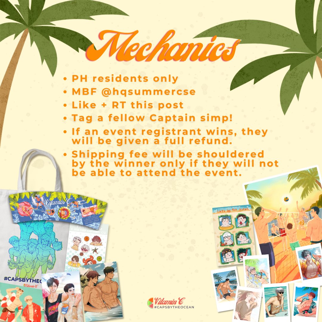 hqsummercse's tweet photo. ☀️ FULL KIT GIVEAWAY ☀️

This summer package may be yours to win!

Follow our mechanics below to get the chance to attend our onsite event AND win a FULL KIT + TOTEBAG sponsored by the generous @kannibal❤️‍🔥 Don’t let this opportunity slip away 🏄🏻‍♂️

#CapsByTheOcean https://t.co/925RrtbkX4