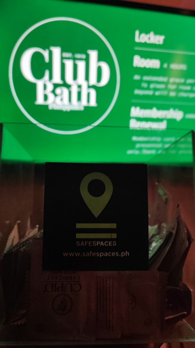 Receive your supply of condoms and lubes for free here at Club Bath located in Pasay! Open today until 1:00am.

#SafeSpaces #SafeSpacesPh #SexualHealth #SexualHealthMatters #LoveYourself