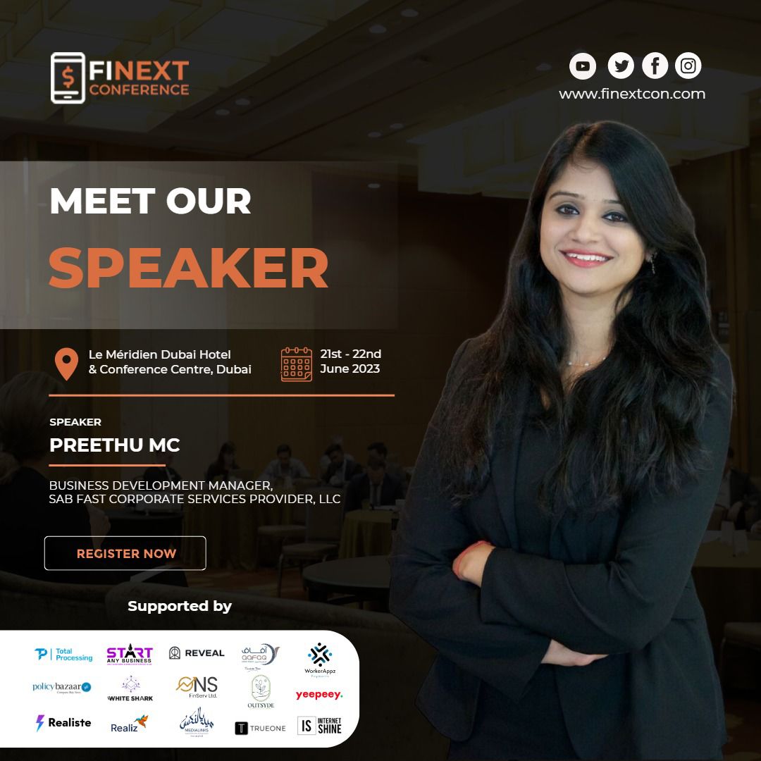 startanybusines's tweet image. Meet our speaker Preethu MC Business Development Manager at SAB Fast Corporate Service Provider LLC, for FINEXT Conference

startanybusiness.ae

#startanybusiness #freezoneuae #establisingacompanyindubai #freezonedubai #businesssetup #freezonebusiness #freezonelicense