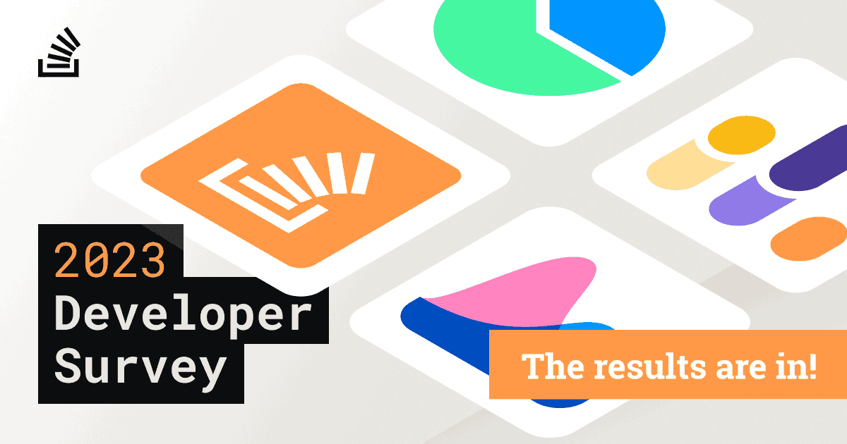 StackOverflow's tweet image. The 2023 Developer Survey is here! We asked, and over 90,000 developers answered, sharing their top programming languages and tools they admire and desire - and of course, how they're using AI.
Read the full results: stackoverflow.blog/2023/06/13/dev…