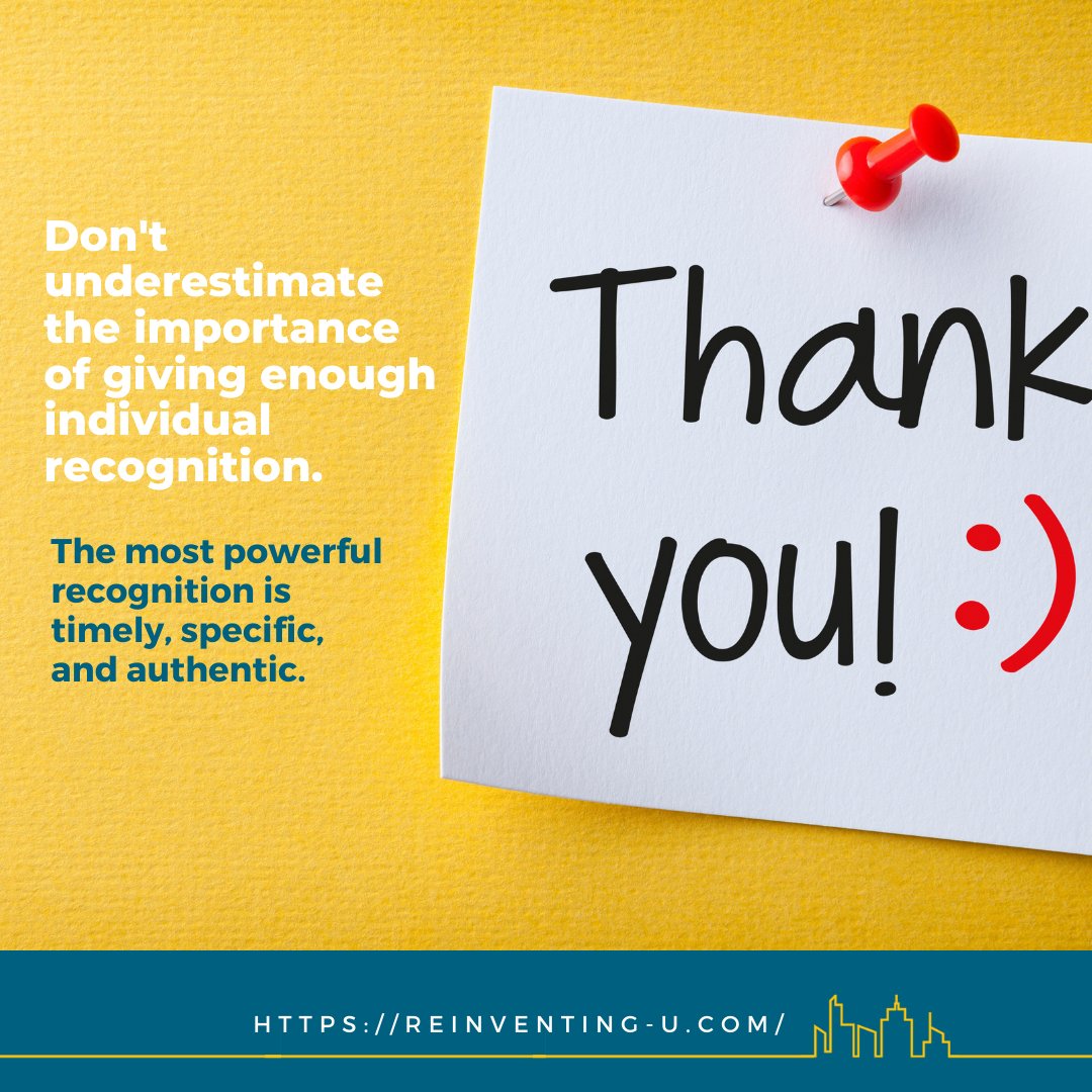 Managers, let’s rethink recognition strategies! Events and traditions aren't the best motivators for daily performance. Reach out to learn more. #TimelyAppreciation #AuthenticPraise #DailyMotivation #MeaningfulConversations #ThankYouNotes #TeammateRecognition #SmallWinsMatter'