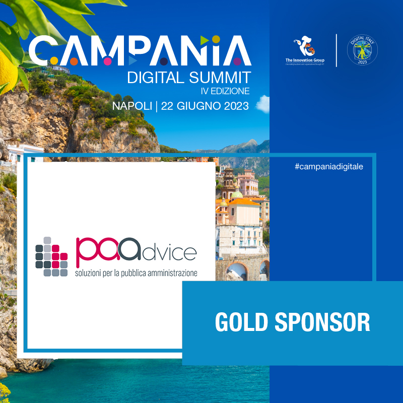 .<a href="/paadvice/">PA Advice</a> è Gold Sponsor del Campania Digital Summit, l'evento con cui <a href="/TIG_italia/">TIG - The Innovation Group</a> persegue la mission di accompagnare l’innovazione nella Pubblica Amministrazione e nei Sistemi Territoriali - giovedì 22 giugno, Napoli.

Registrati: lnkd.in/dfchu7u5

#CampaniaDigitale