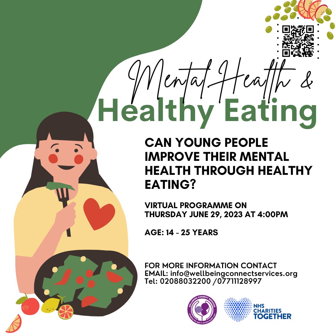 Wellbeing Connect services are hosting a healthy eating event. This event aims to equip young people with information to help them make better food choices.
eventbrite.co.uk/e/651734514477