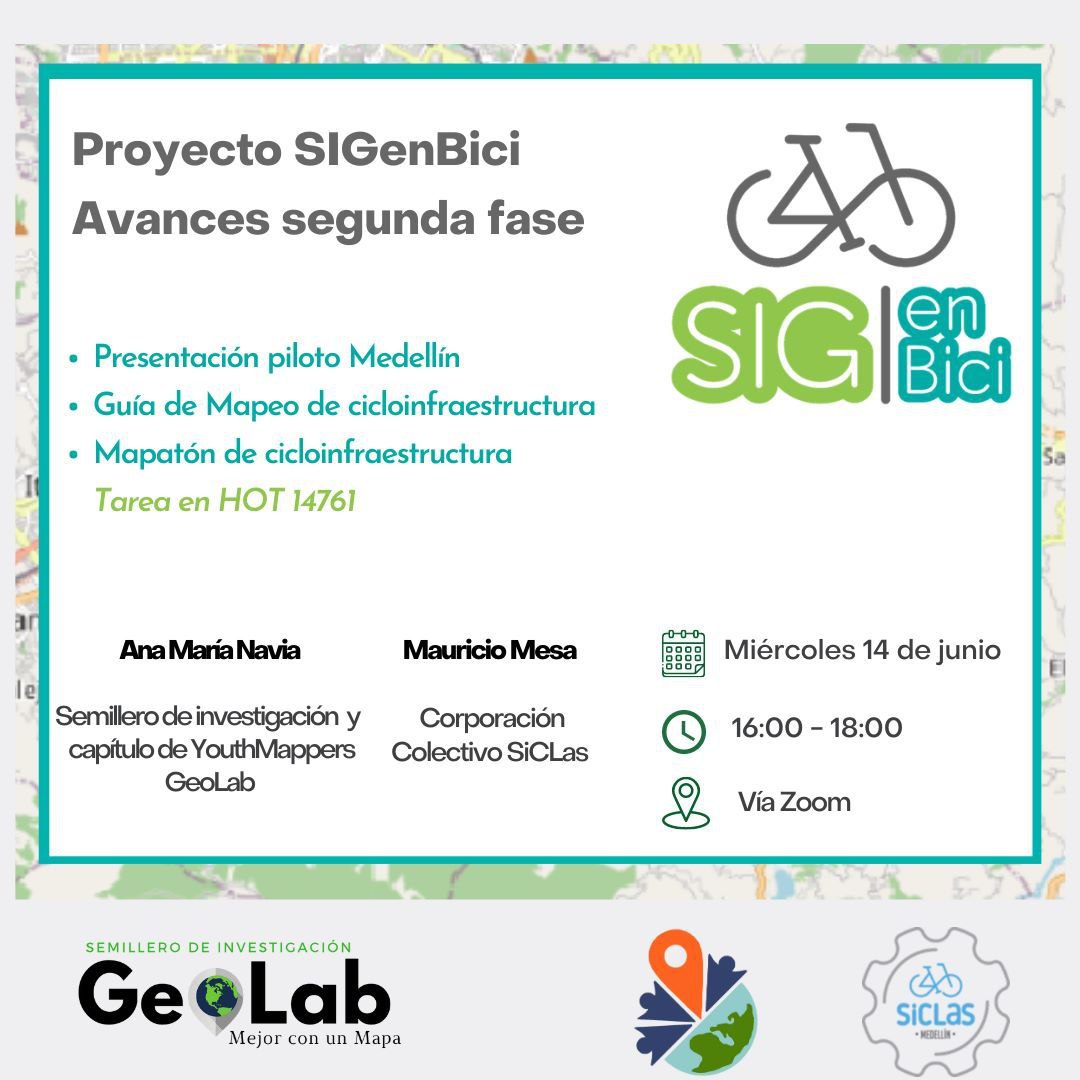 El GeoLab de la Universidad de Antioquia nos invita a este evento de mapeo de la infraestructura de bicicletas en Medellín