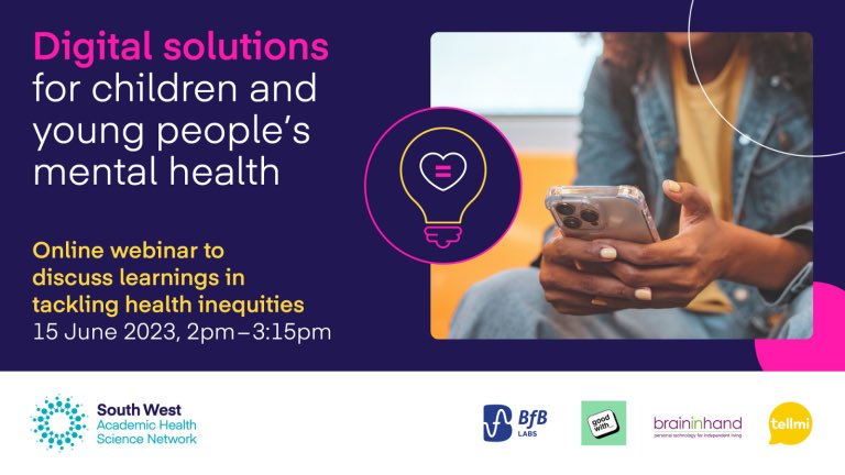 Very excited to be joining todays @sw_ahsn webinar on a programme I care so much about- still time to sign up to our next session on digital innovation and CYP mental health this Thursday swahsn.com/event/online-w…