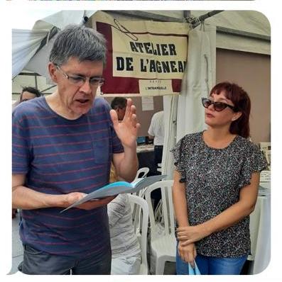 alainmarcecr's tweet photo. Lecture de poèmes de l’anthologie "Treize poètes de Cuba" éd. Atelier de l'agneau conçue et présentée par @jeannemarie16 avec #TaimiDieguezMallo sur le stand de l'éditrice ce vendredi 9 juin 2023 @MDLPParis #MDLP2023 https://t.co/QmlYrfhUvC