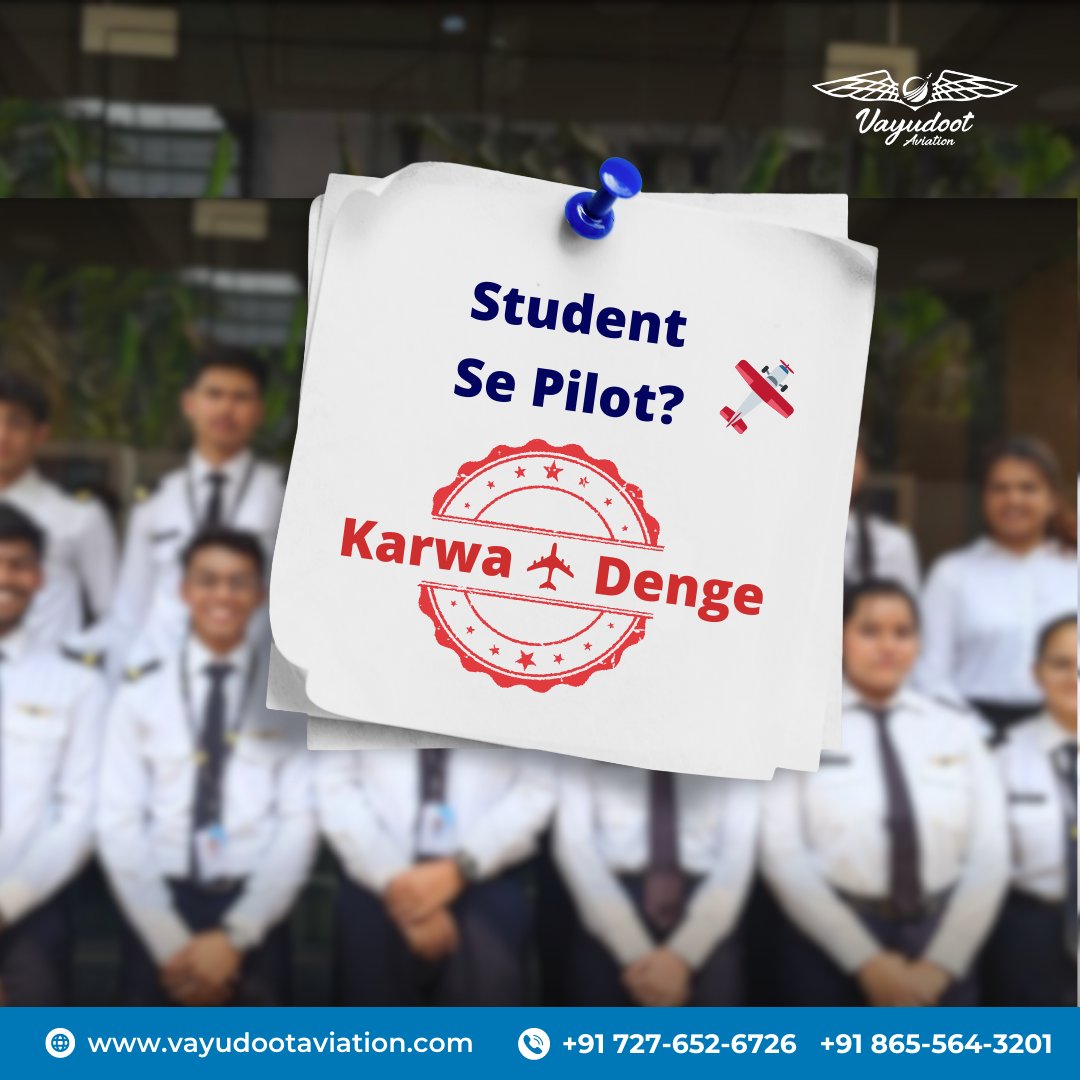 WeAreVayudoot's tweet photo. Brb, too busy singing "Pilot Bana Hai? Aajao, Bana Dunga โ
Complete CPL Training From Ground Class to Getting the License in Hand in 12-18 Months ๐จโโ๏ธ
Visit - https://t.co/Dbf9Qc8NOW
Alternatively, call us at +91 727-652-6726.
#vayudootaviation #Pilottraining #trending #dikhadunga https://t.co/4amDFErORv