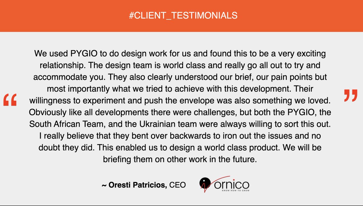 PYGIO_Software's tweet photo. Thank you for your valuable feedback @Orestaki and the @ornicomedia team!

#team #thankyou #pygio #clienttestimonials #client_testimonials https://t.co/rNFPyHmpRf