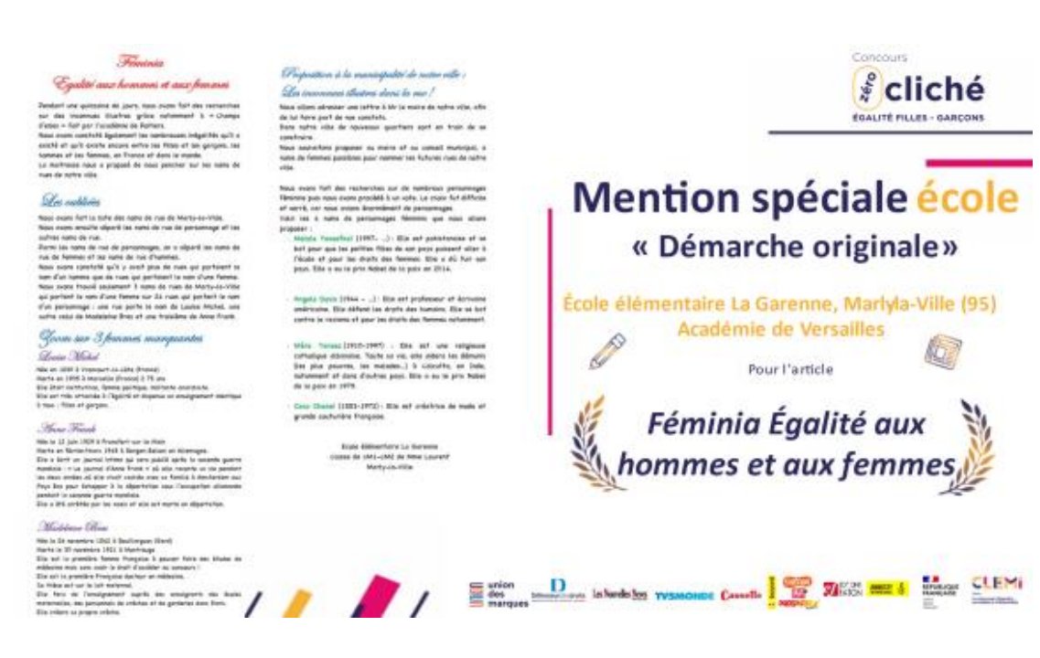 Prix "École" #ZéroCliché 2023 🏆
🔸École de Brie-sous-Archiac <a href="/acpoitiers/">Académie de Poitiers</a>
🔸École Marie Curie, Trignac <a href="/acnantes/">Académie de Nantes</a>
🔸École Marcelle Cahn, Strasbourg <a href="/acstrasbourg/">Académie Strasbourg</a>
🔸École La Garenne, Marly-la-Ville <a href="/acversailles/">Académie de Versailles</a>
➡️ clemi.fr/fr/zero-cliche…