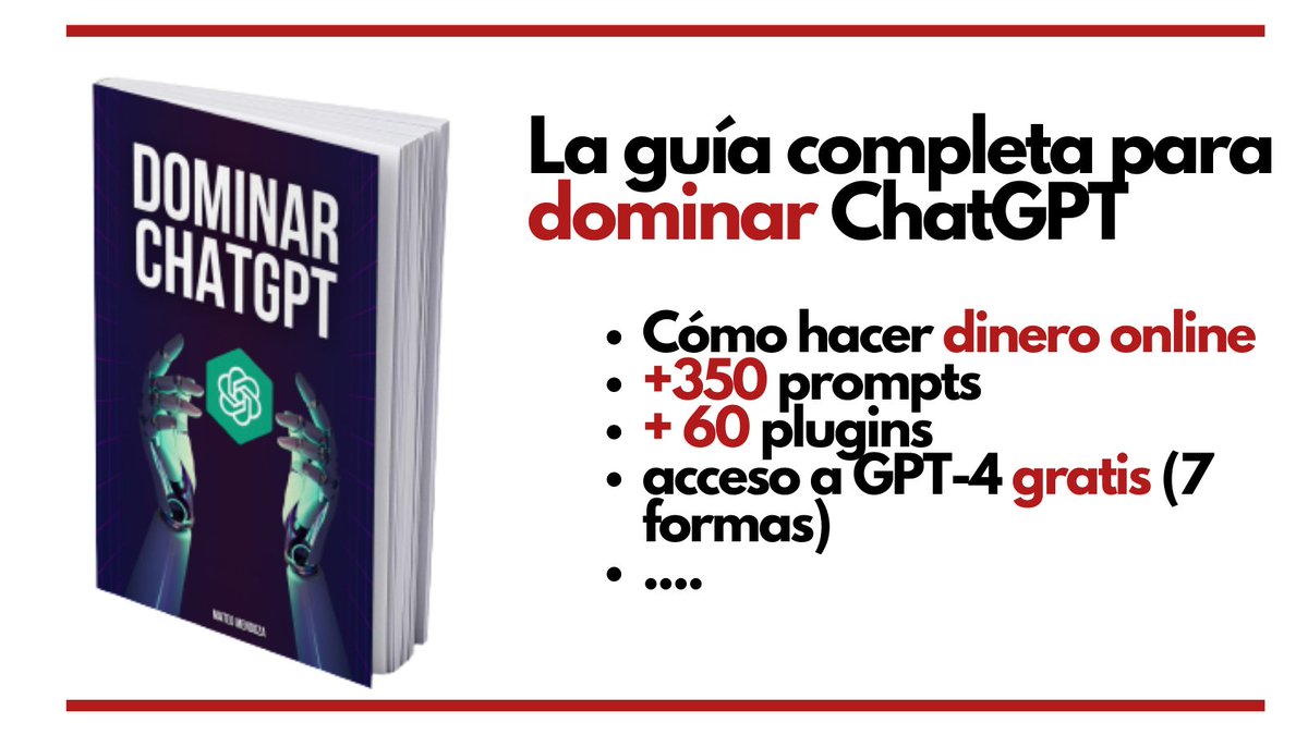 El mundo piensa que ChatGPT nos reemplazará...

Sin embargo, son aquellos que dominan ChatGPT quienes reemplazarán a quienes no lo hacen.

guía completa 👉 gratis solo 48H (valor: 49€)

Para recibirlo DM: 👇

1. Sígueme
2. Like y RT
3. Responder "Dominar"