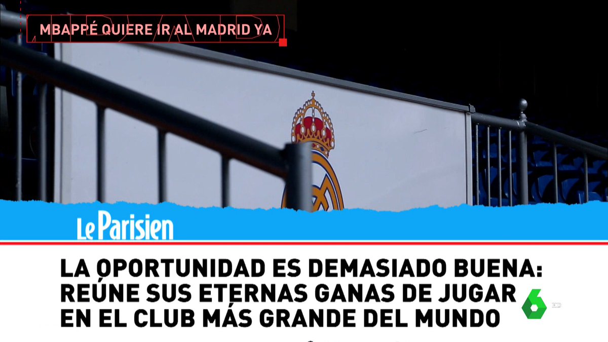 elchiringuitotv's tweet photo. ✍️Mbappé quiere fichar por el Madrid este verano.

😤Su familia está harta del PSG. Información de 'Le Parisien'.

#JUGONES https://t.co/0BeU1jGyeg