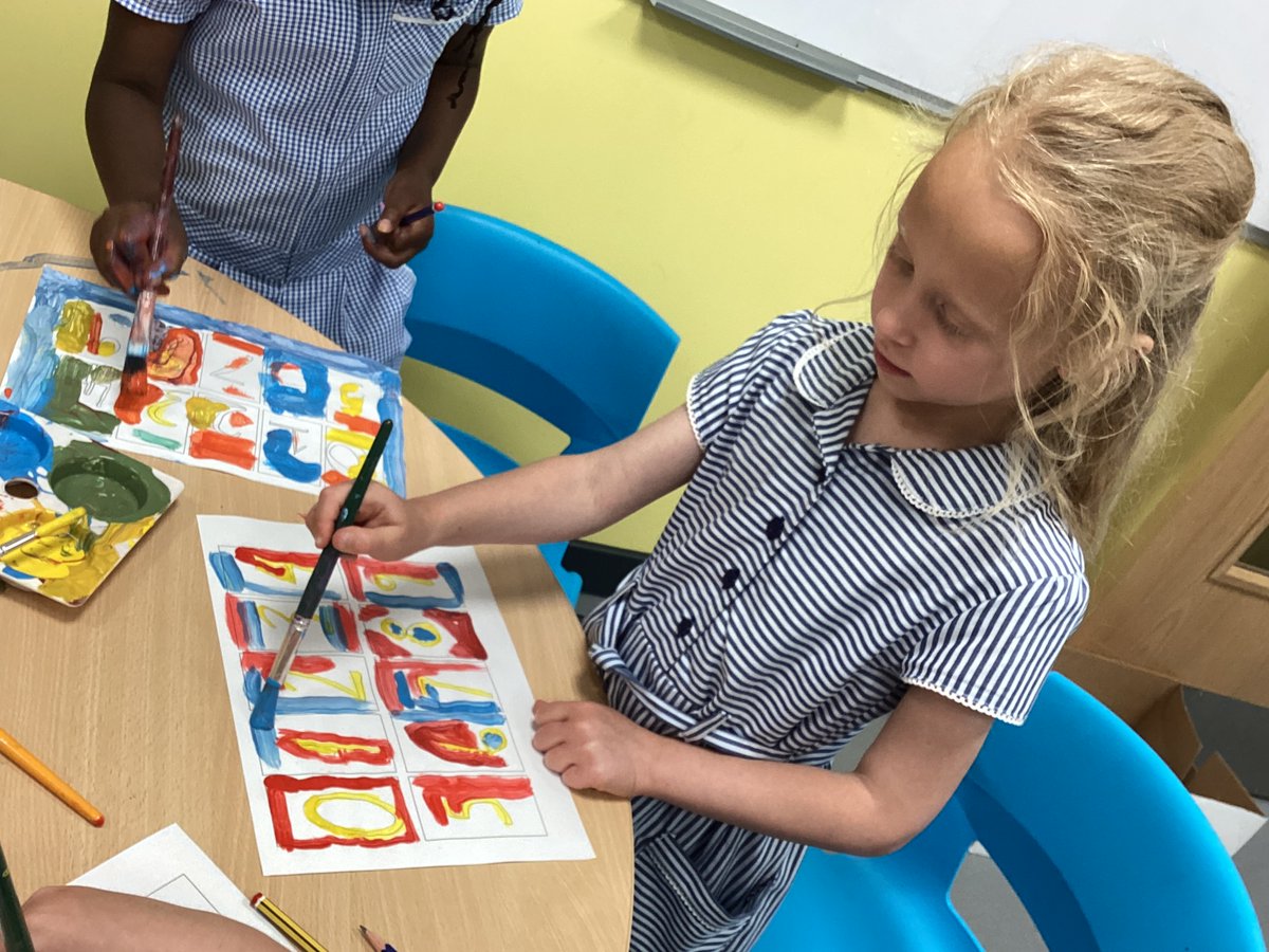 Armstrong class have been experimenting with colour mixing in art. They were inspired by the work of Jasper Johns to create colour blocks of number. They started the lesson with just red, blue and yellow paint and had to mix any other colours they wanted to use.@kapowprimary