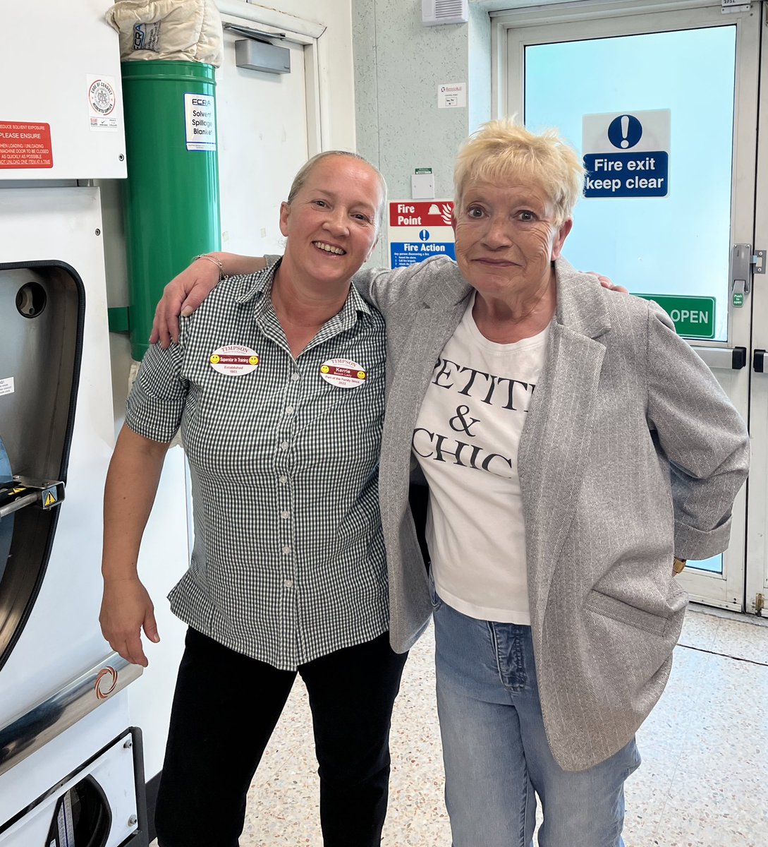 Team work 😀 - manager Sue in Leicester coming in on her day off to offer colleague Kerrie morale support for her Dry Cleaning skill assessment <a href="/MOJODryCleaners/">MOJO</a> <a href="/TimpsonNews/">Timpson Group News</a>