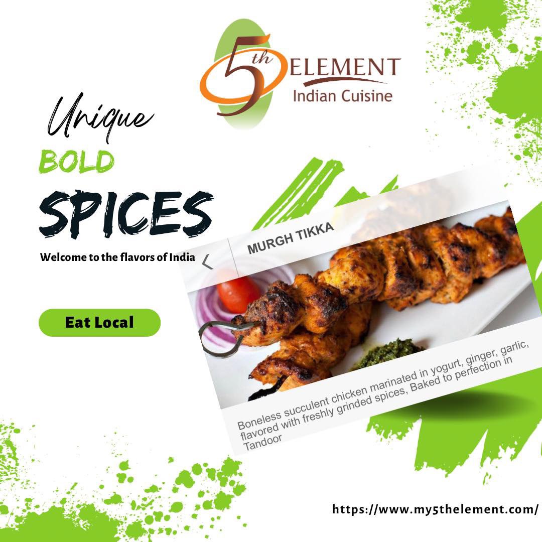 Who’s excited for #tastytuesday? Join us today! 

my5thelement.com

#my5thelementpc #my5thelement  #indianfoodie #murfhtikka #eatlocal #palmcoast #daytonabeach #indianflavors #flaglercounty #volusiacounty #tagafriend #followforfollowback #followmeto #spice #pickyourspicy