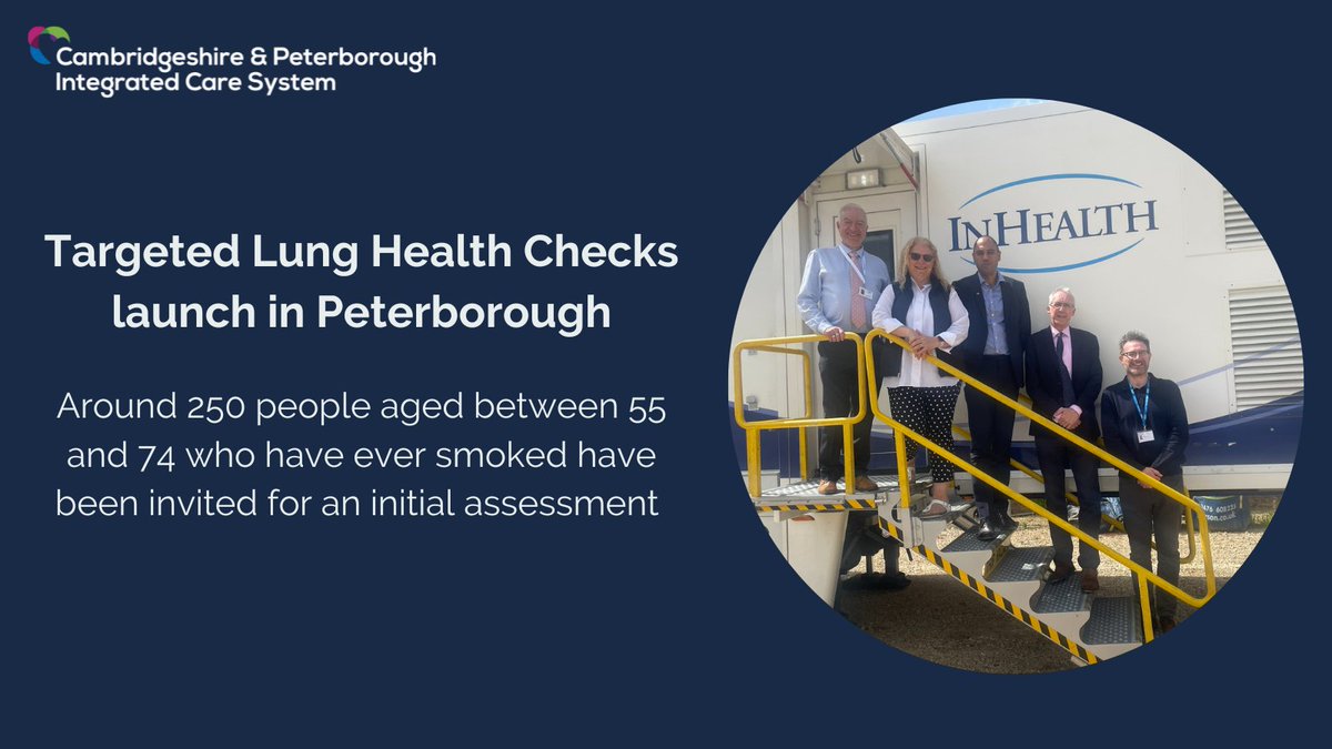 We've worked in partnership with @ThistlemoorMC and @NWAngliaFT to bring targeted lung health checks to Peterborough. Anyone invited for a check is encouraged to take up the invite even if they quit smoking a long time ago and feel you have no symptoms cpics.org.uk/news/lung-chec…